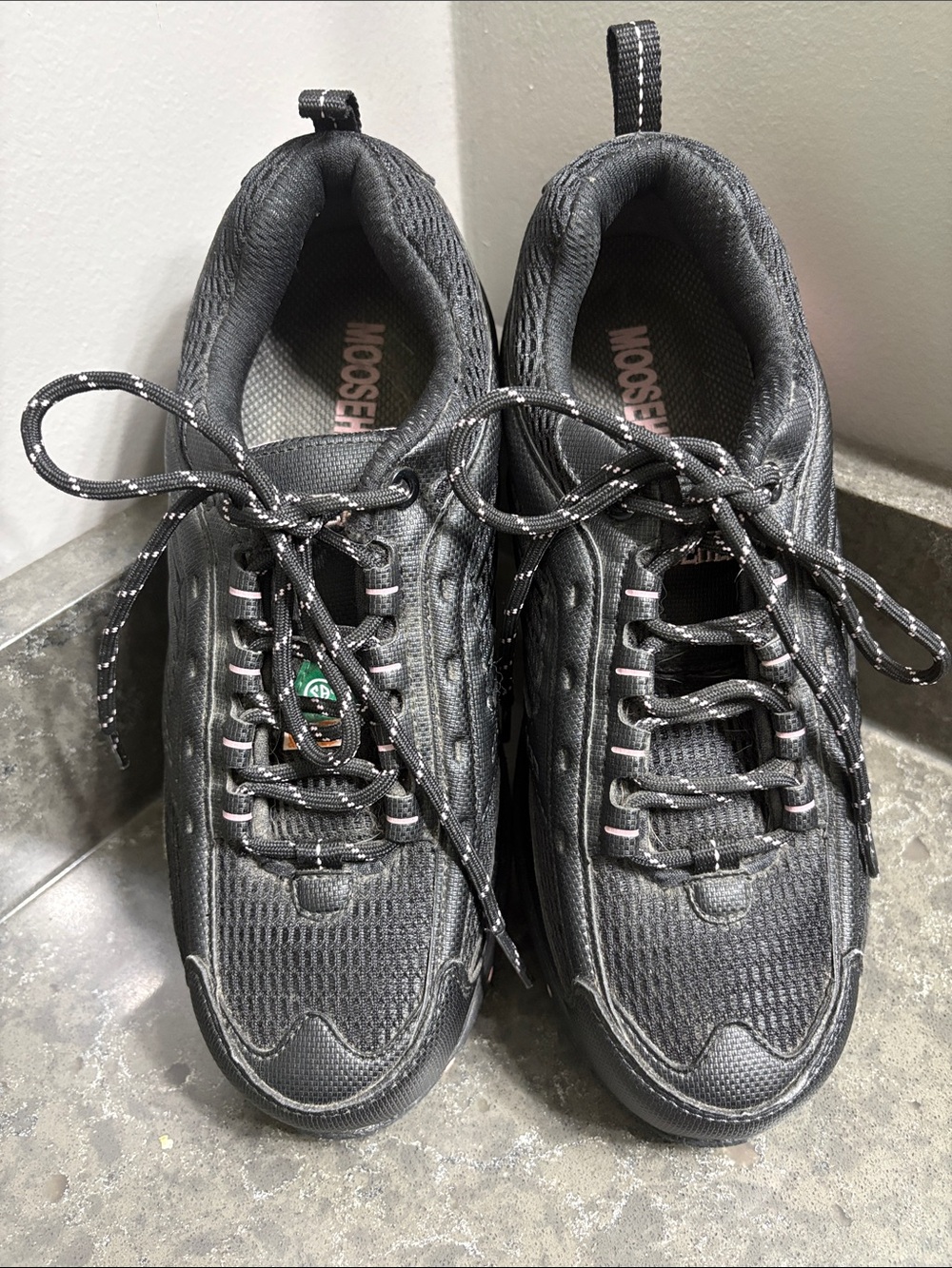 CSA Moosehead Hard Toe Black Mesh Lace-Up Shoes.